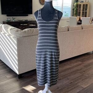 Striped Sleeveless racerback dress midi length. Has some stretch Worn twice